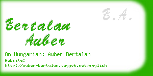 bertalan auber business card